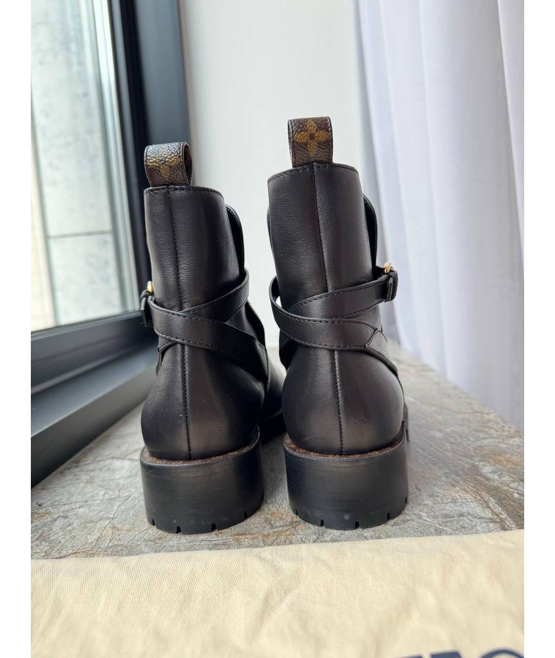 LOUIS VUITTON Черные кожаные полусапоги, фото 4
