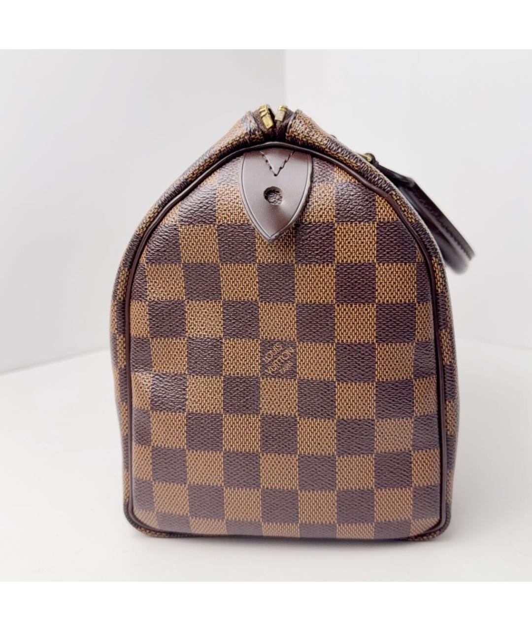 LOUIS VUITTON Коричневая кожаная сумка с короткими ручками, фото 3