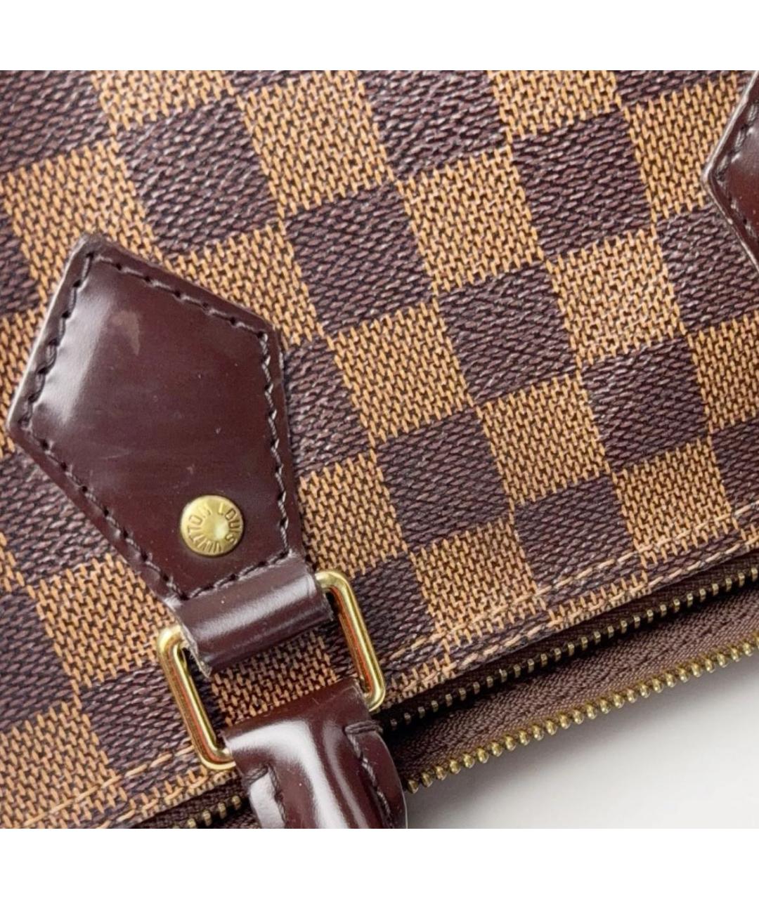LOUIS VUITTON Коричневая кожаная сумка с короткими ручками, фото 8