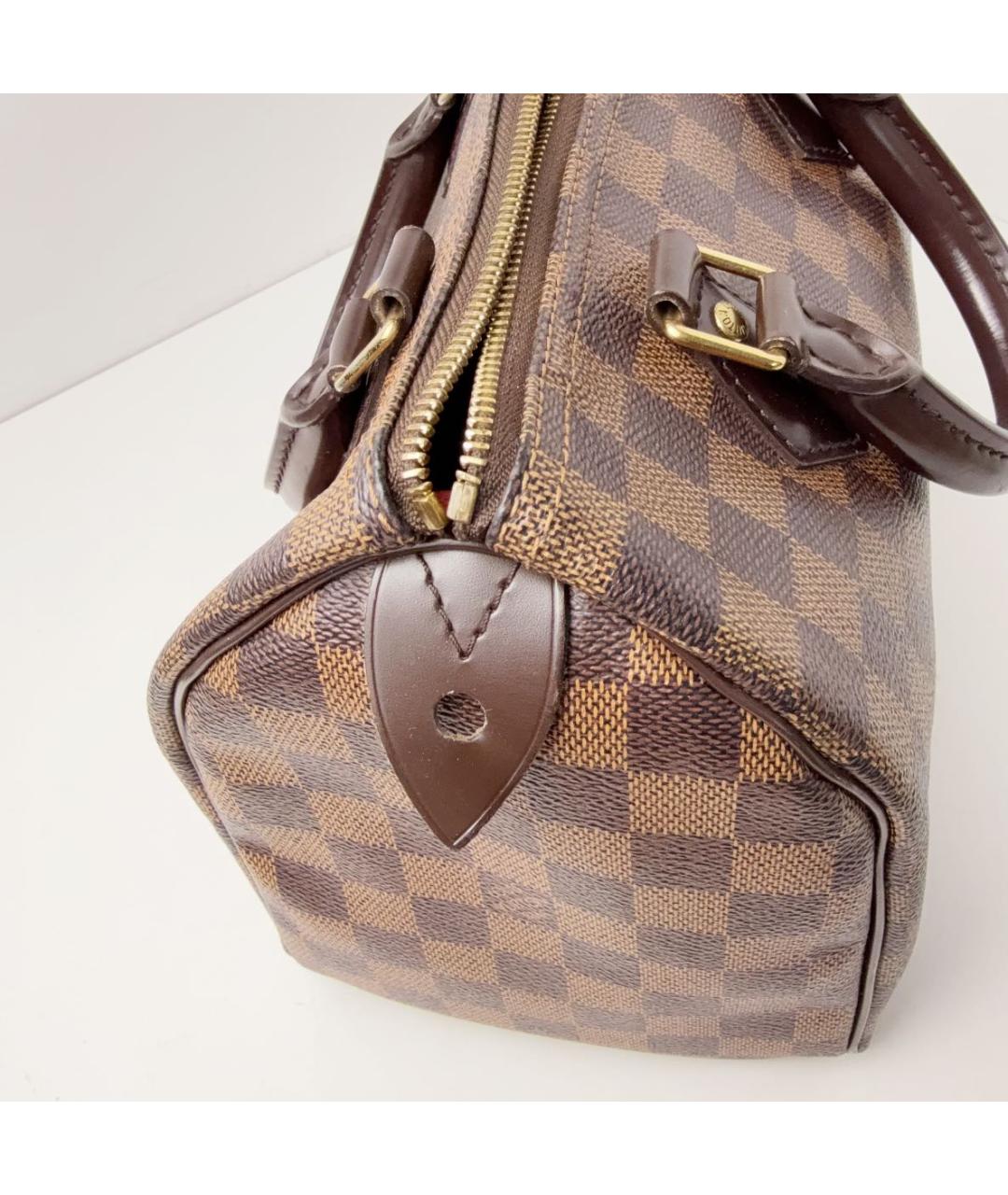 LOUIS VUITTON Коричневая кожаная сумка с короткими ручками, фото 4