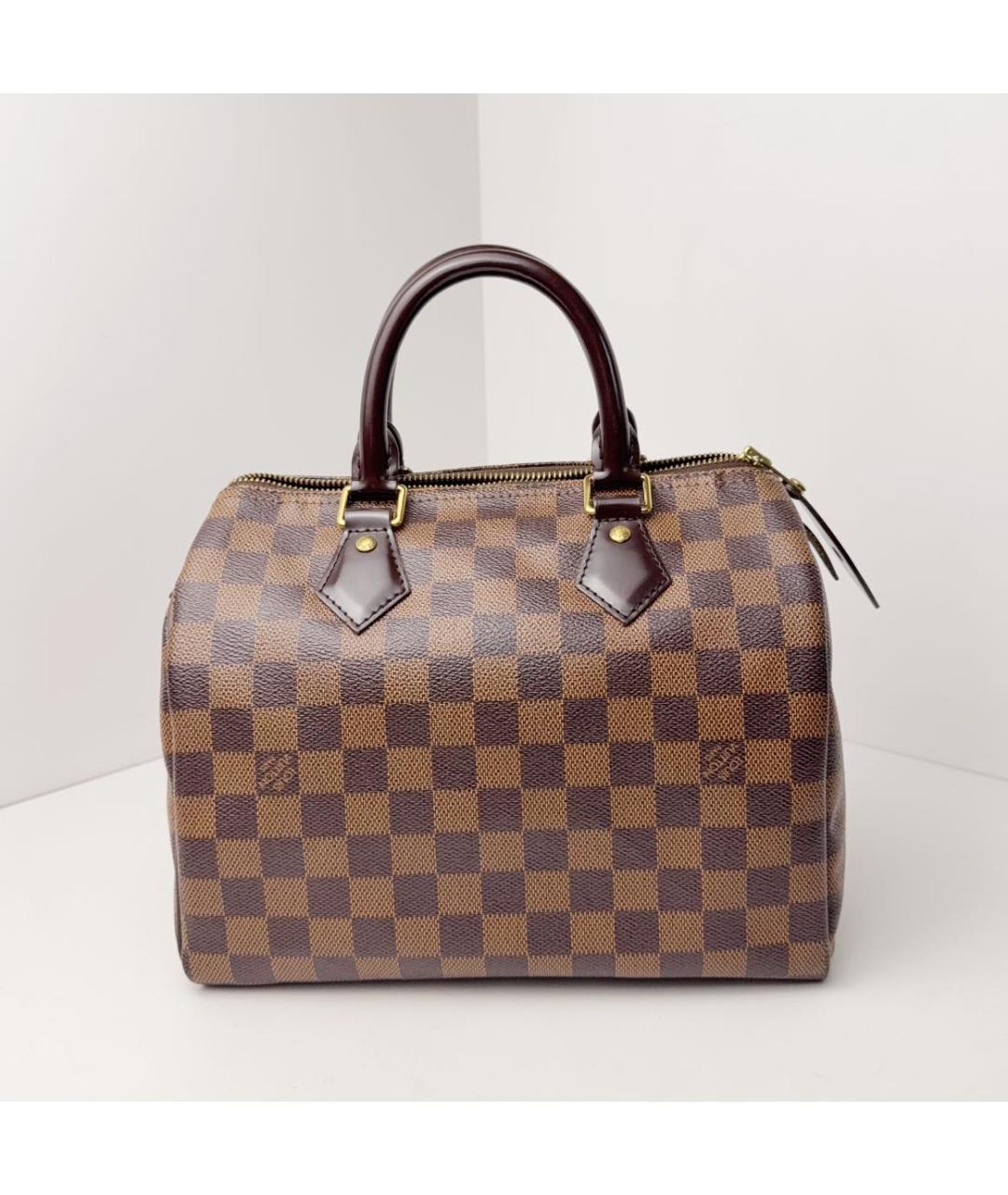 LOUIS VUITTON Коричневая кожаная сумка с короткими ручками, фото 9