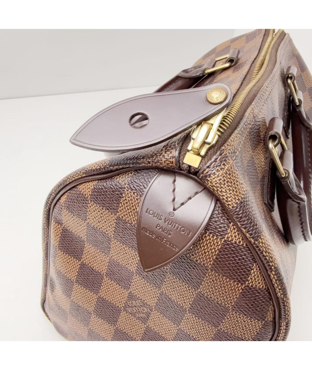 LOUIS VUITTON Коричневая кожаная сумка с короткими ручками, фото 5