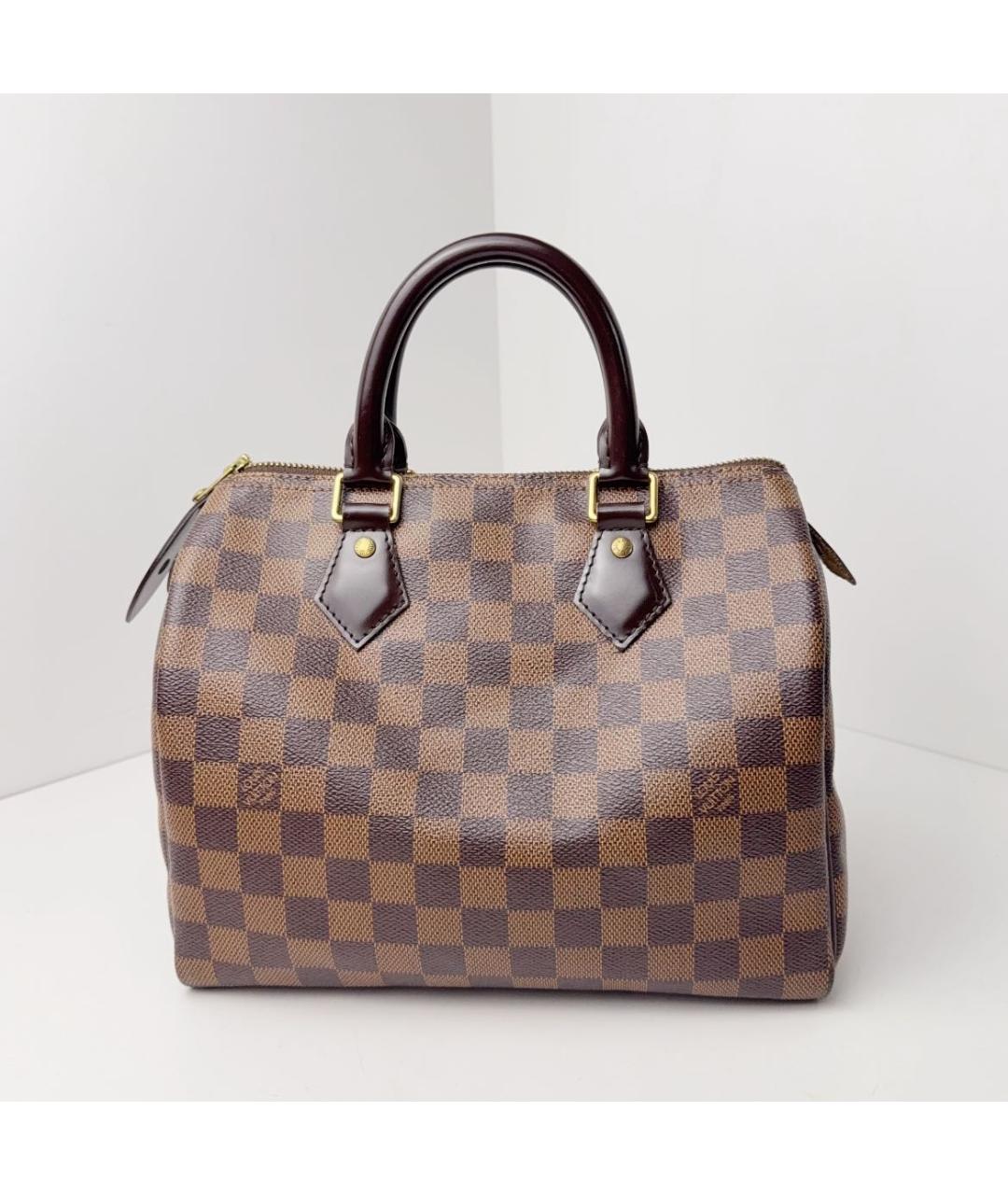 LOUIS VUITTON Коричневая кожаная сумка с короткими ручками, фото 2