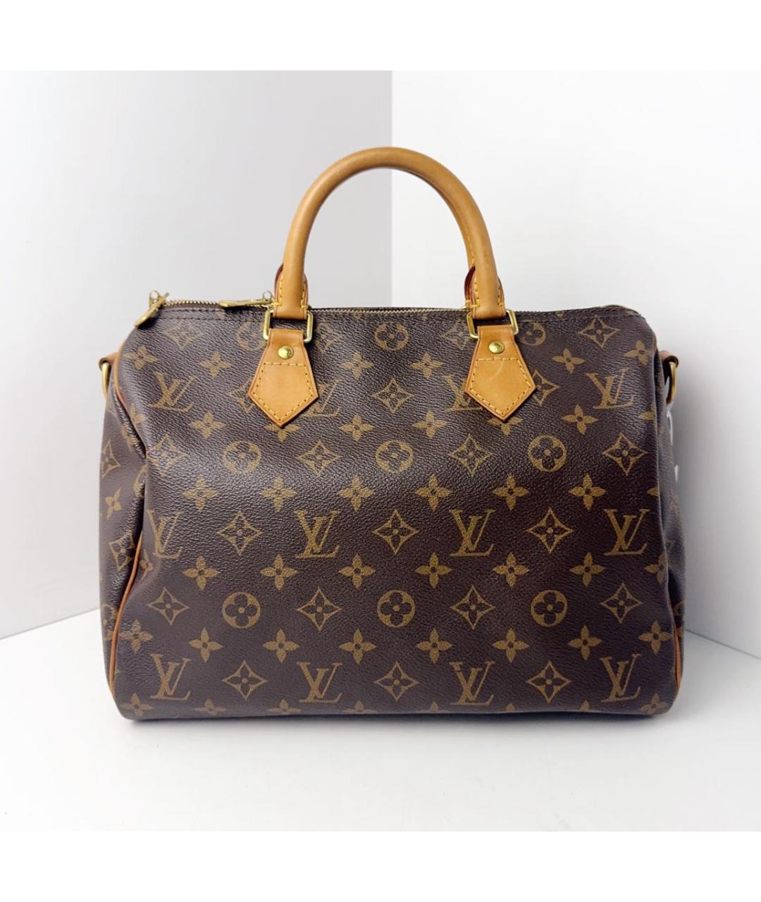 LOUIS VUITTON Коричневая кожаная сумка через плечо, фото 3