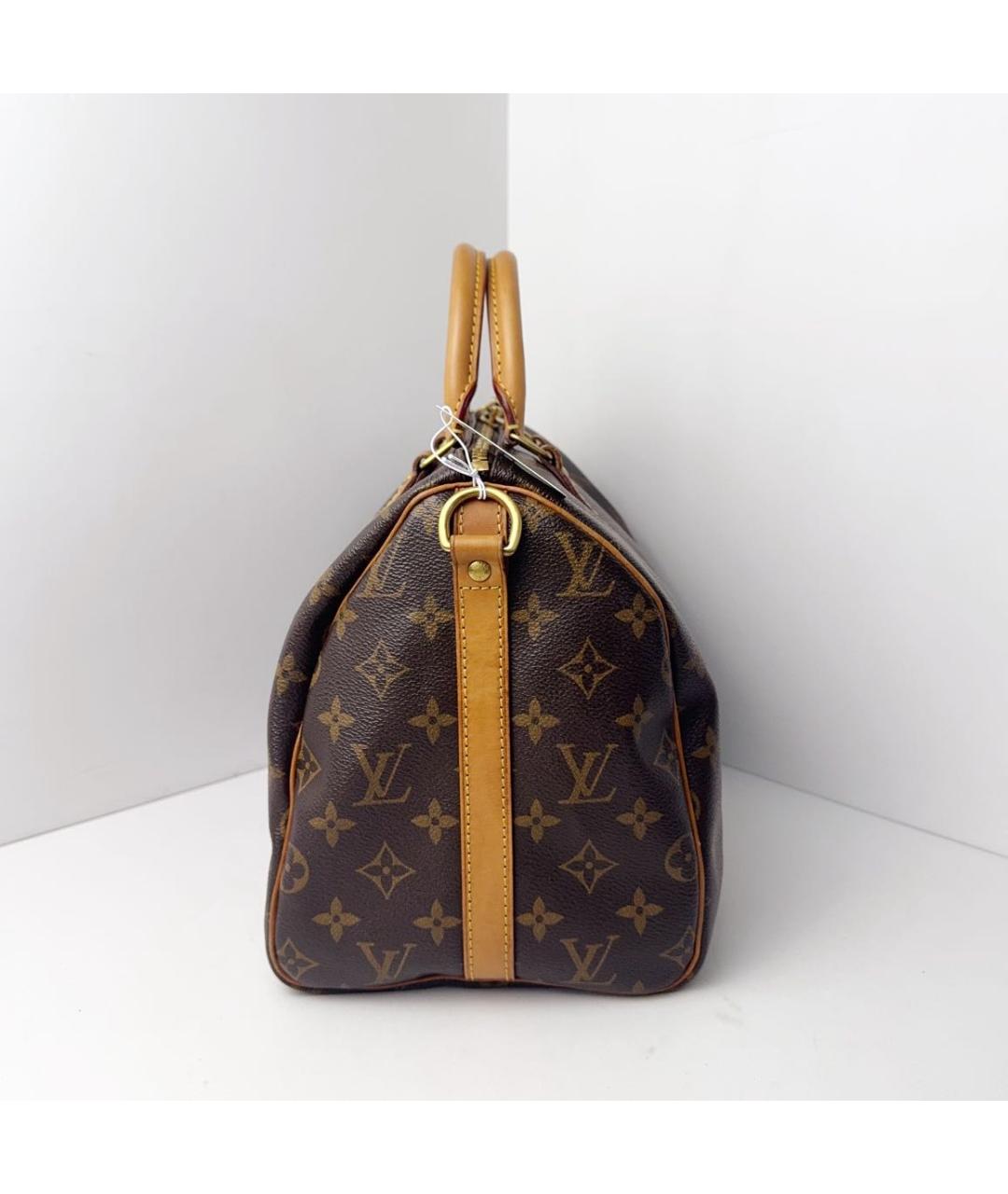 LOUIS VUITTON Коричневая кожаная сумка через плечо, фото 5