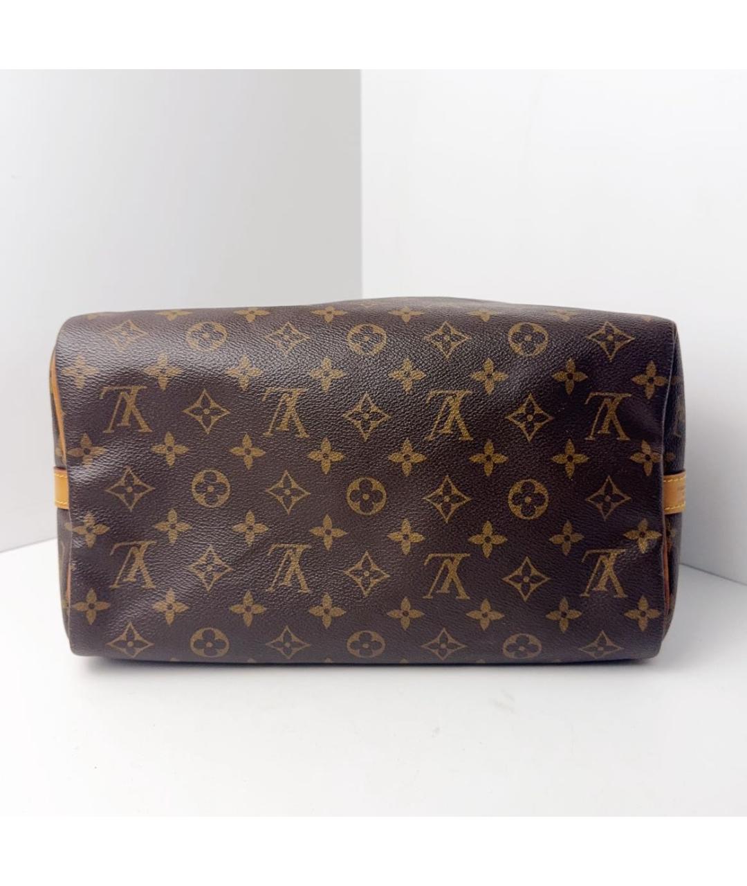 LOUIS VUITTON Коричневая кожаная сумка через плечо, фото 7
