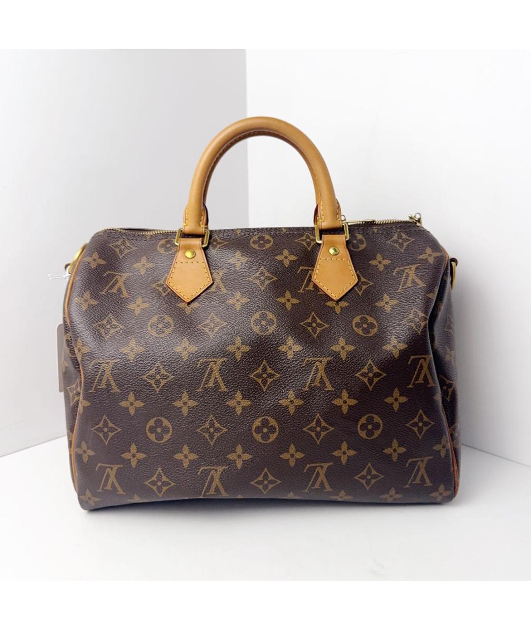 LOUIS VUITTON Коричневая кожаная сумка через плечо, фото 2