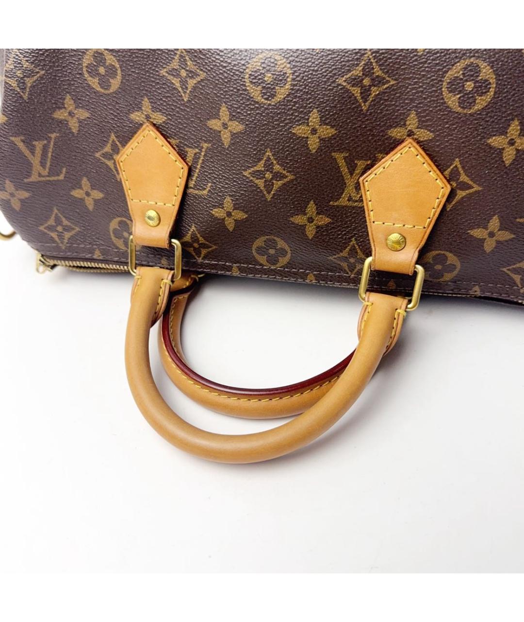 LOUIS VUITTON Коричневая кожаная сумка через плечо, фото 6