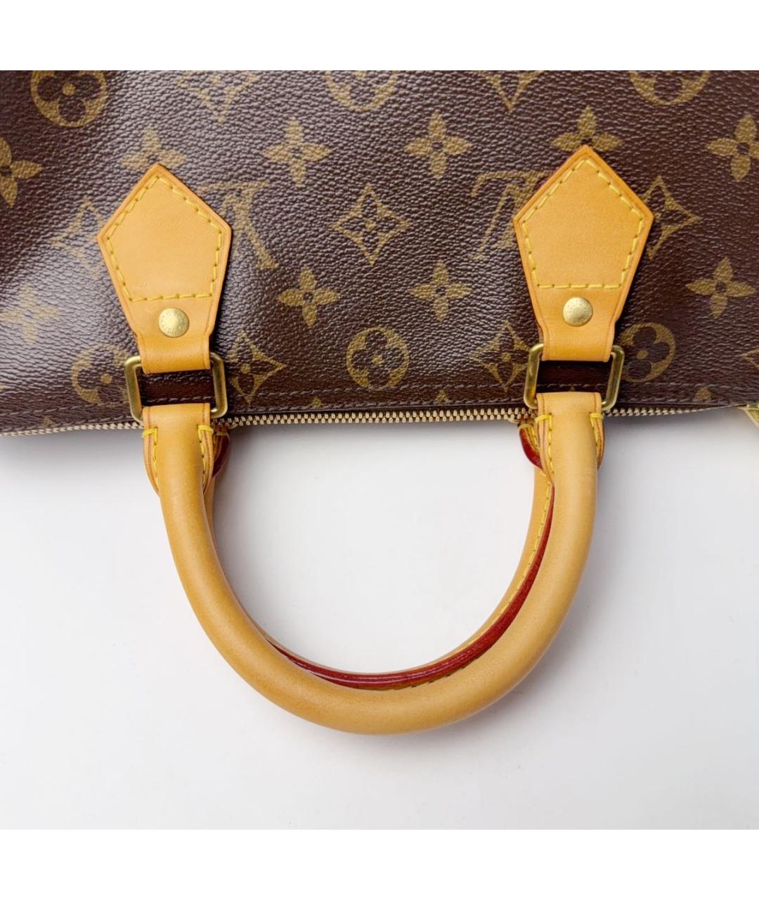 LOUIS VUITTON Коричневая кожаная сумка через плечо, фото 6