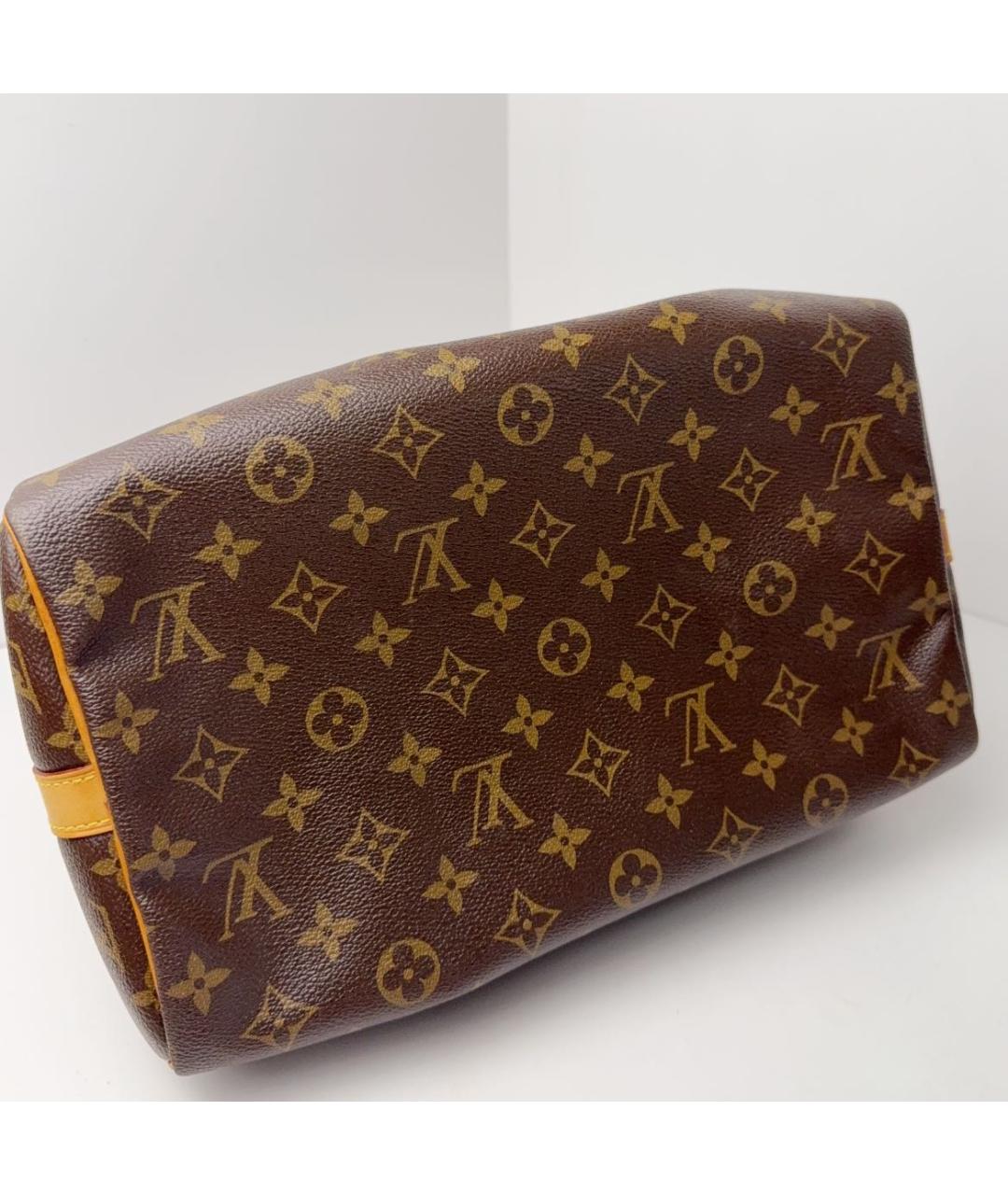 LOUIS VUITTON Коричневая кожаная сумка через плечо, фото 5