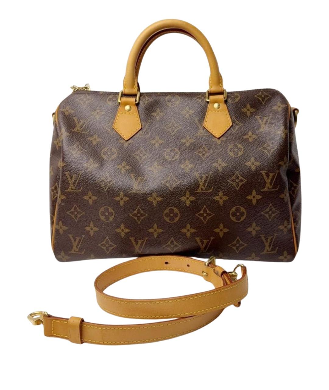 LOUIS VUITTON Коричневая кожаная сумка через плечо, фото 1