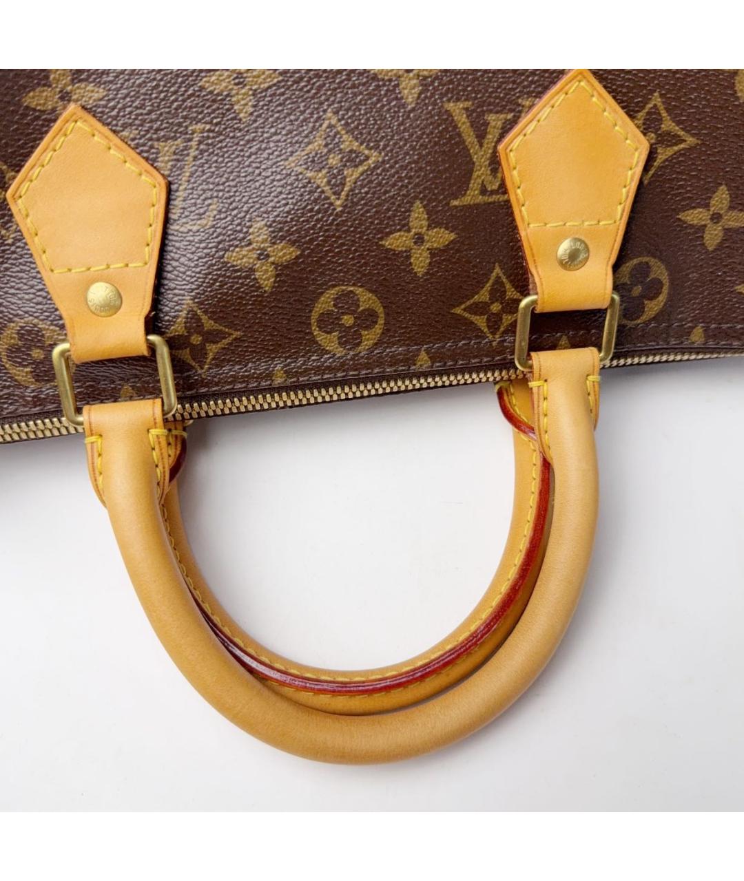 LOUIS VUITTON Коричневая кожаная сумка через плечо, фото 7