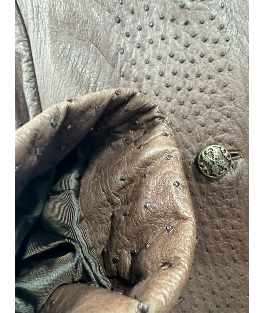 JUST CAVALLI Коричневое пальто из экзотической кожи, фото 5