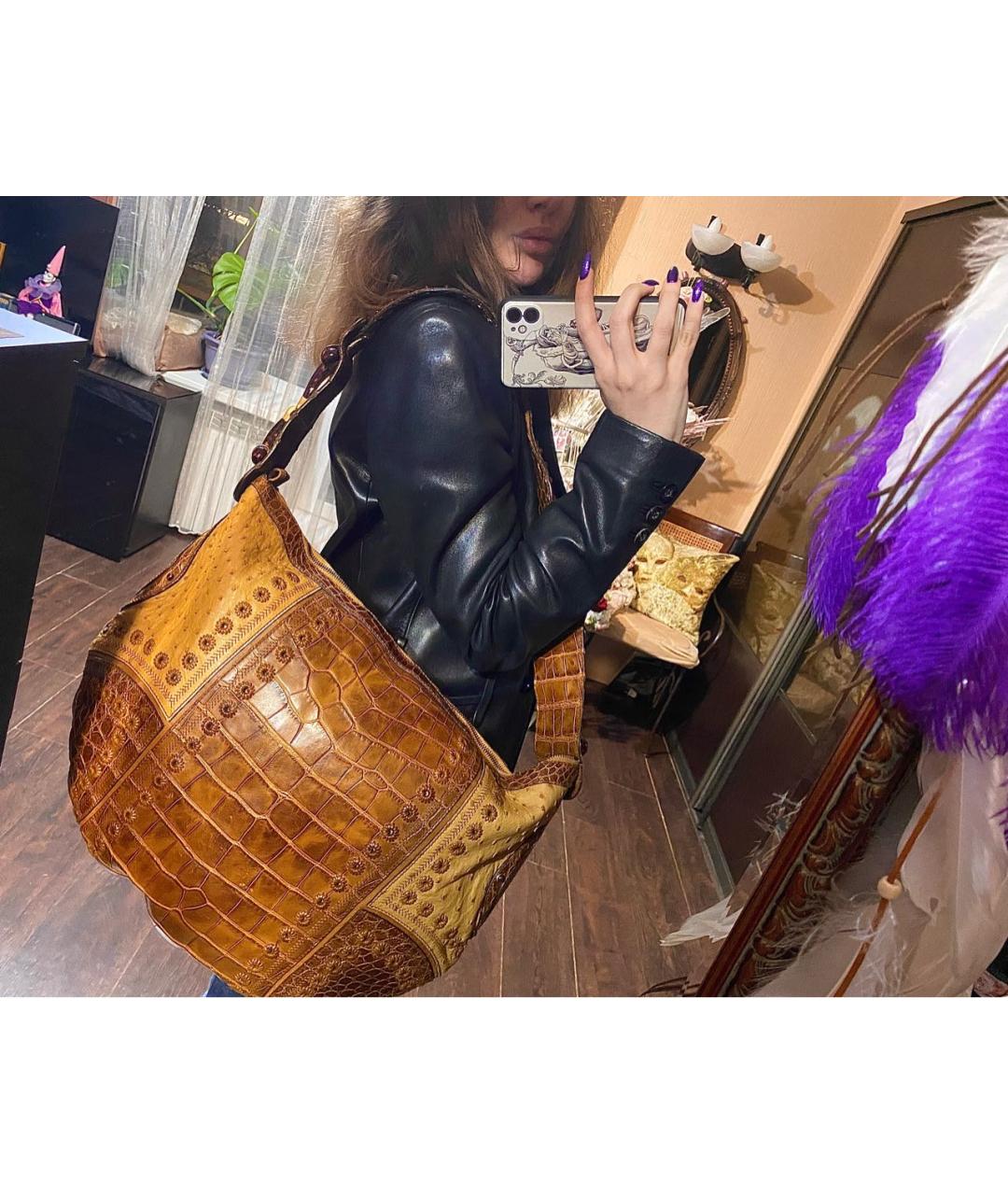 GUCCI Оранжевая сумка через плечо из экзотической кожи, фото 3