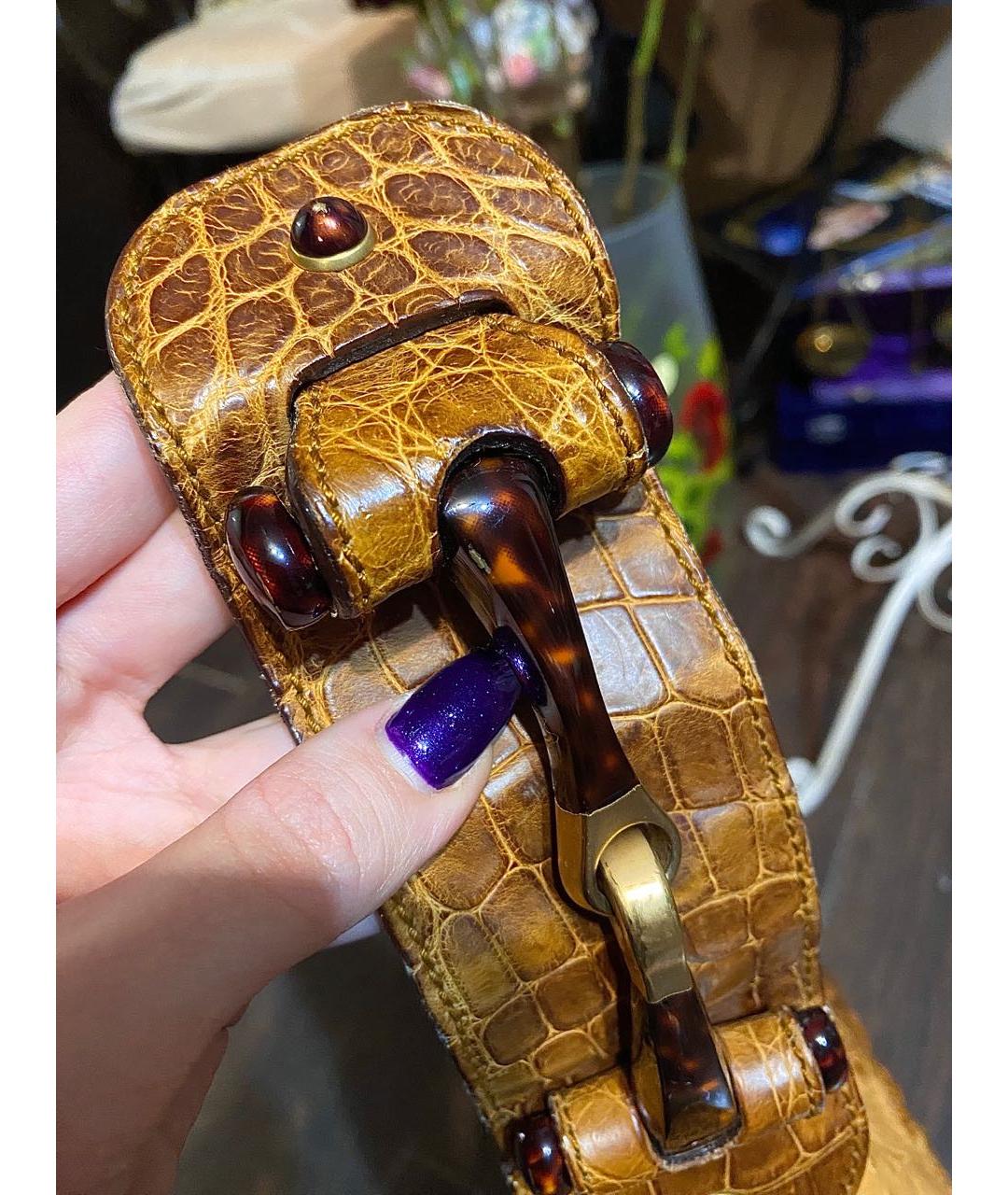 GUCCI Оранжевая сумка через плечо из экзотической кожи, фото 6