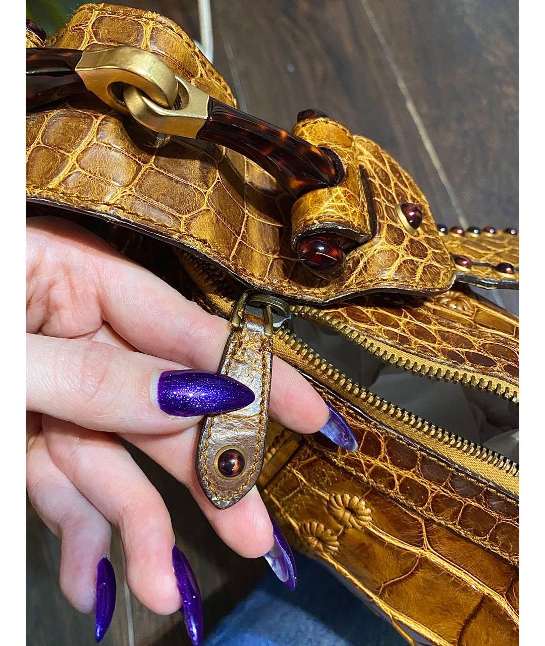 GUCCI Оранжевая сумка через плечо из экзотической кожи, фото 7