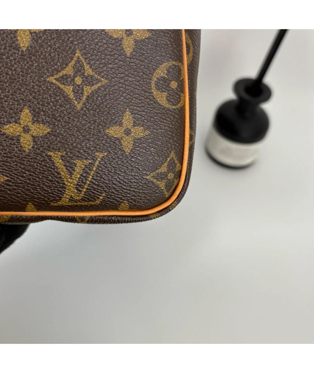 LOUIS VUITTON Коричневая кожаная сумка с короткими ручками, фото 7