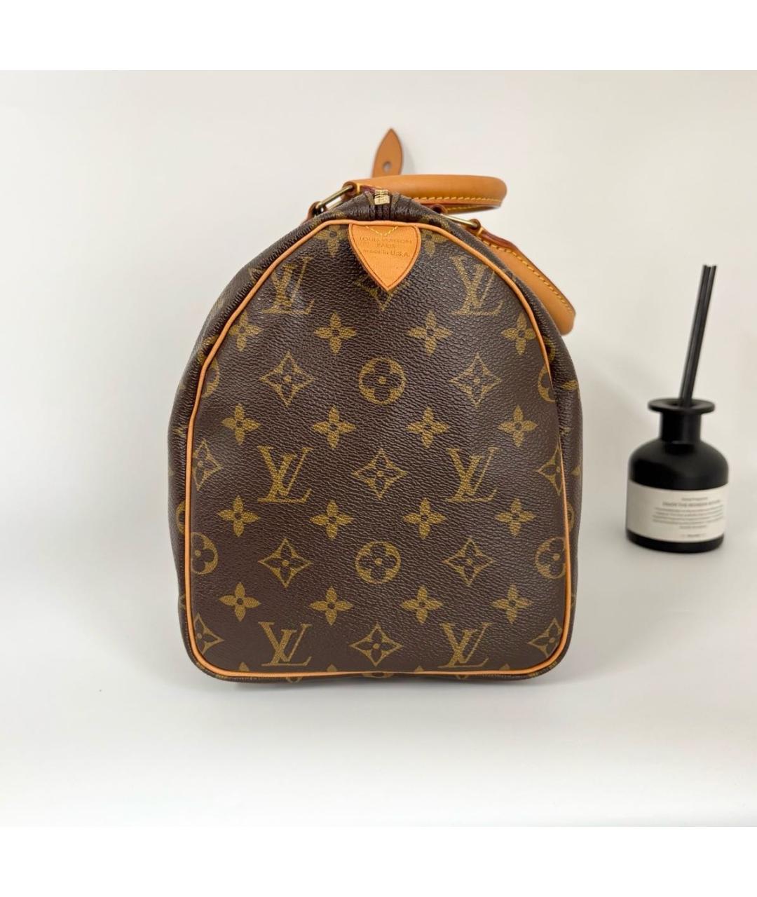 LOUIS VUITTON Коричневая кожаная сумка с короткими ручками, фото 2