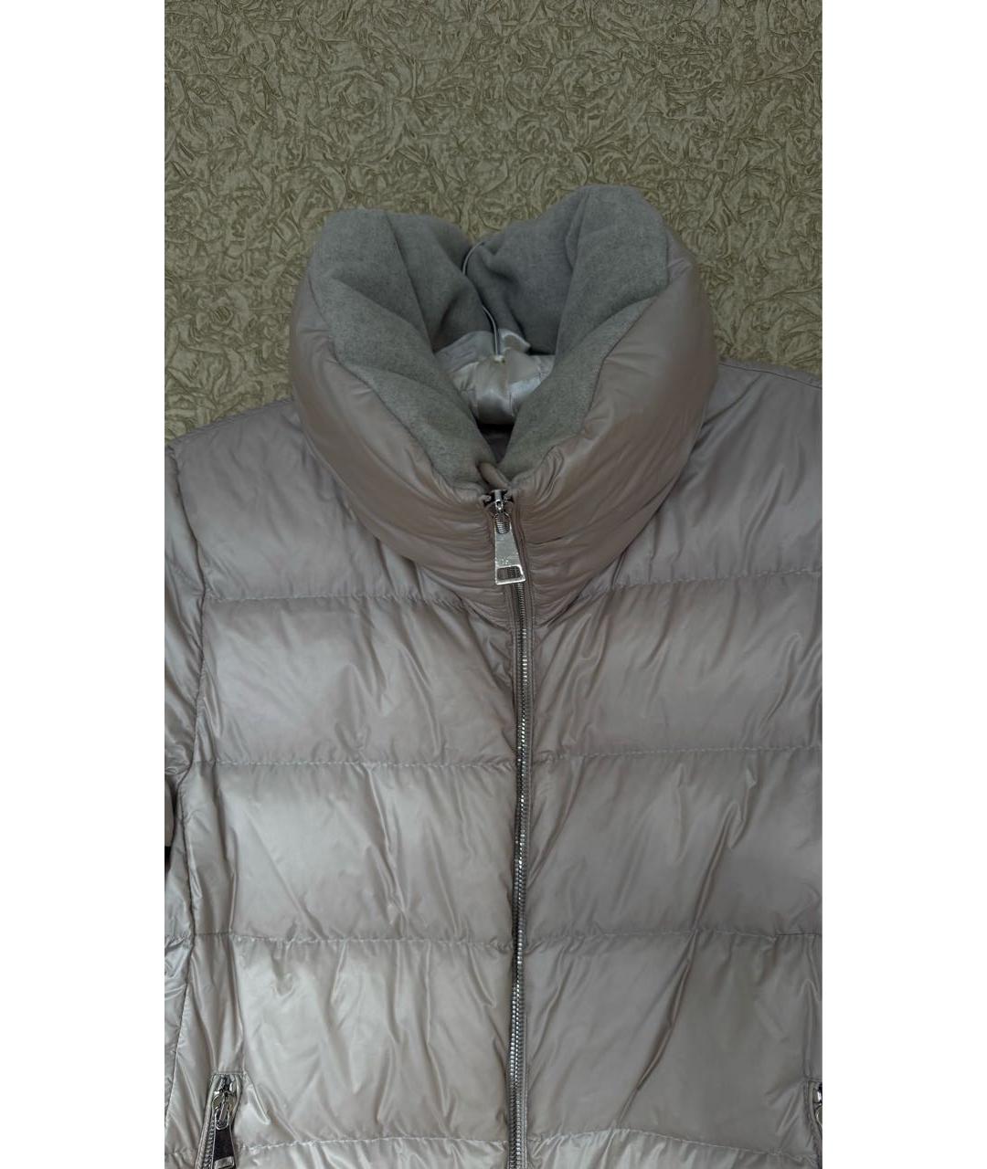 MONCLER Бежевый полиамидовый пуховик, фото 4