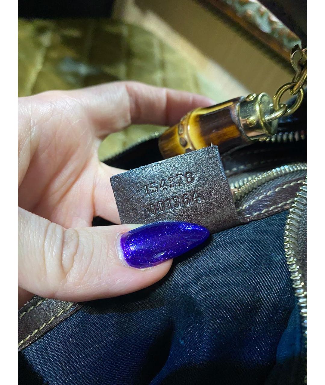 GUCCI Коричневая кожаная сумка с короткими ручками, фото 6