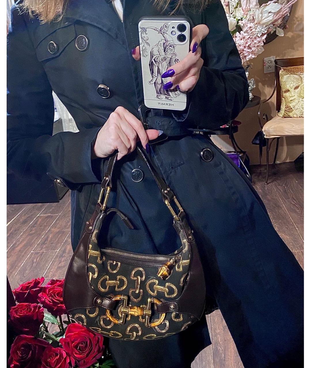 GUCCI Коричневая кожаная сумка с короткими ручками, фото 8