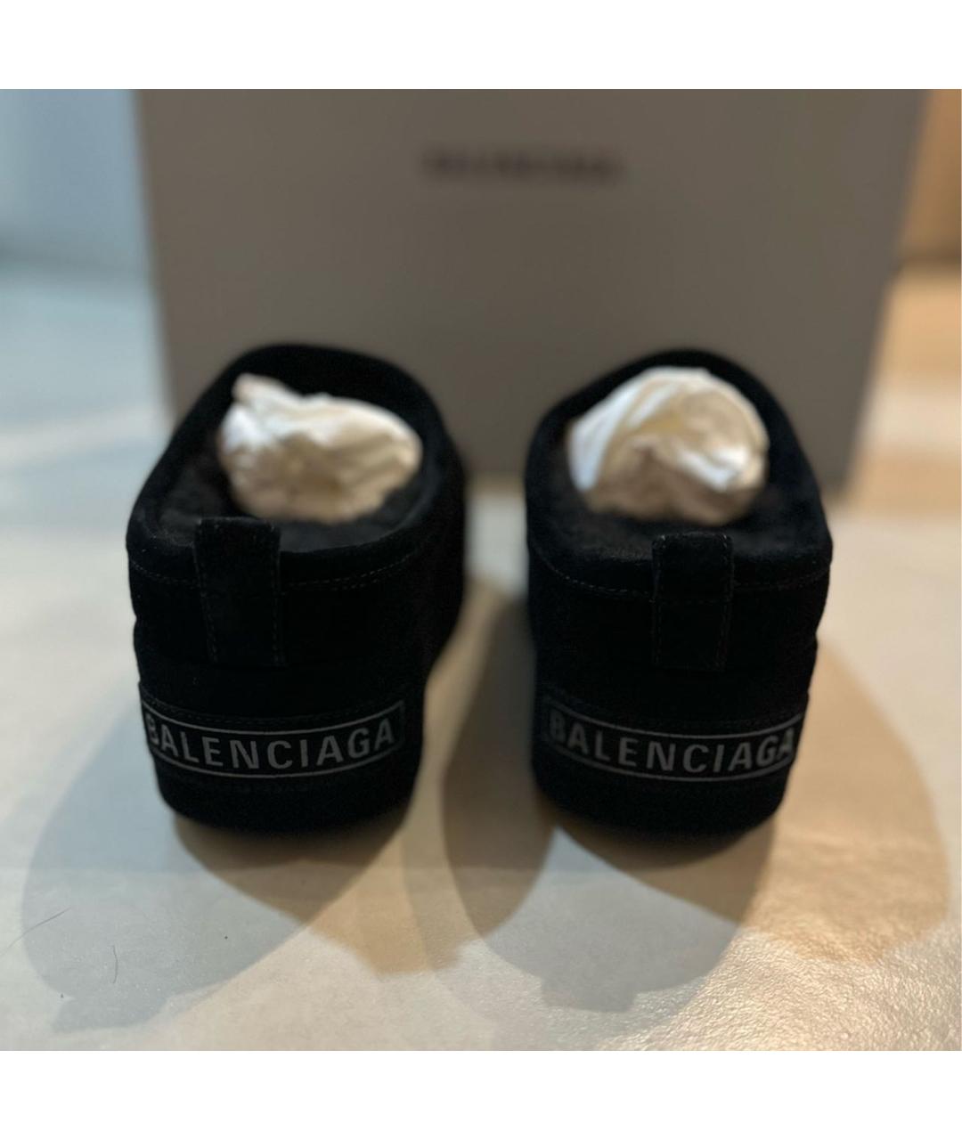 BALENCIAGA Черные замшевые ботинки, фото 4