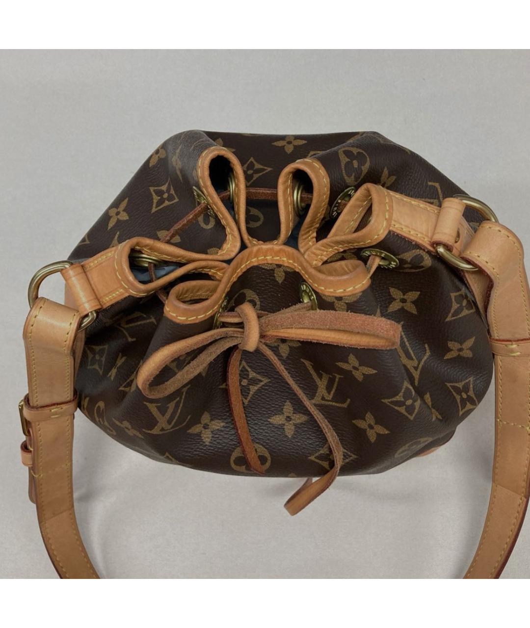 LOUIS VUITTON Коричневая кожаная сумка тоут, фото 4
