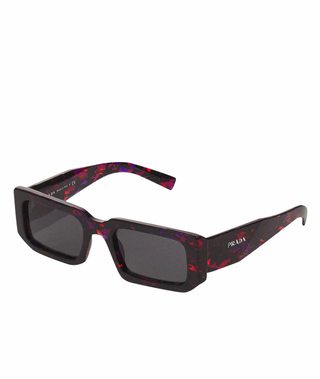 PRADA Красные пластиковые солнцезащитные очки, фото 1