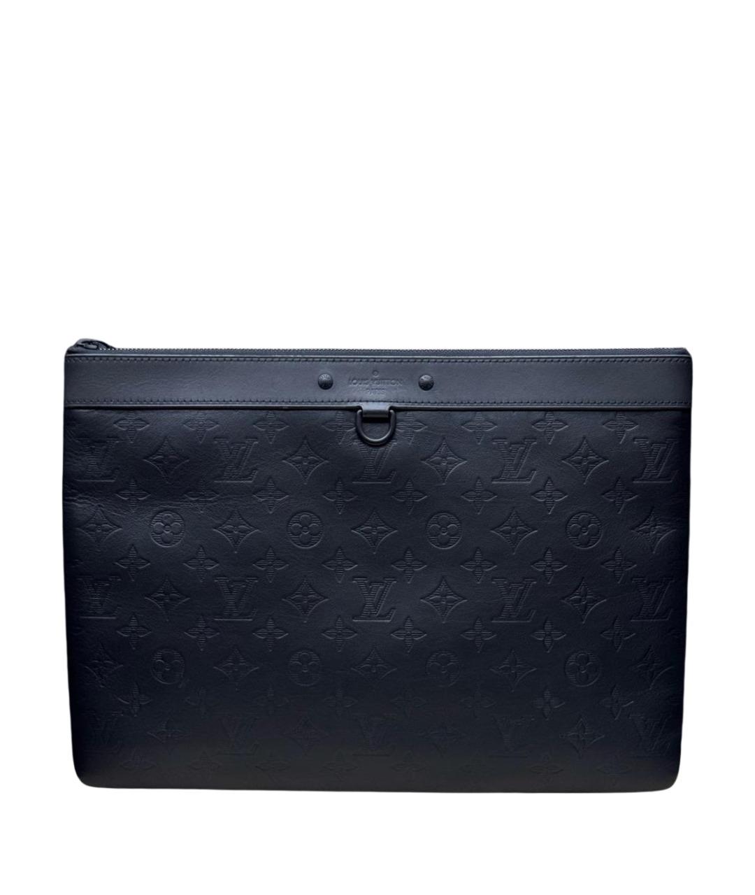 LOUIS VUITTON Черная кожаная папка для документов, фото 1
