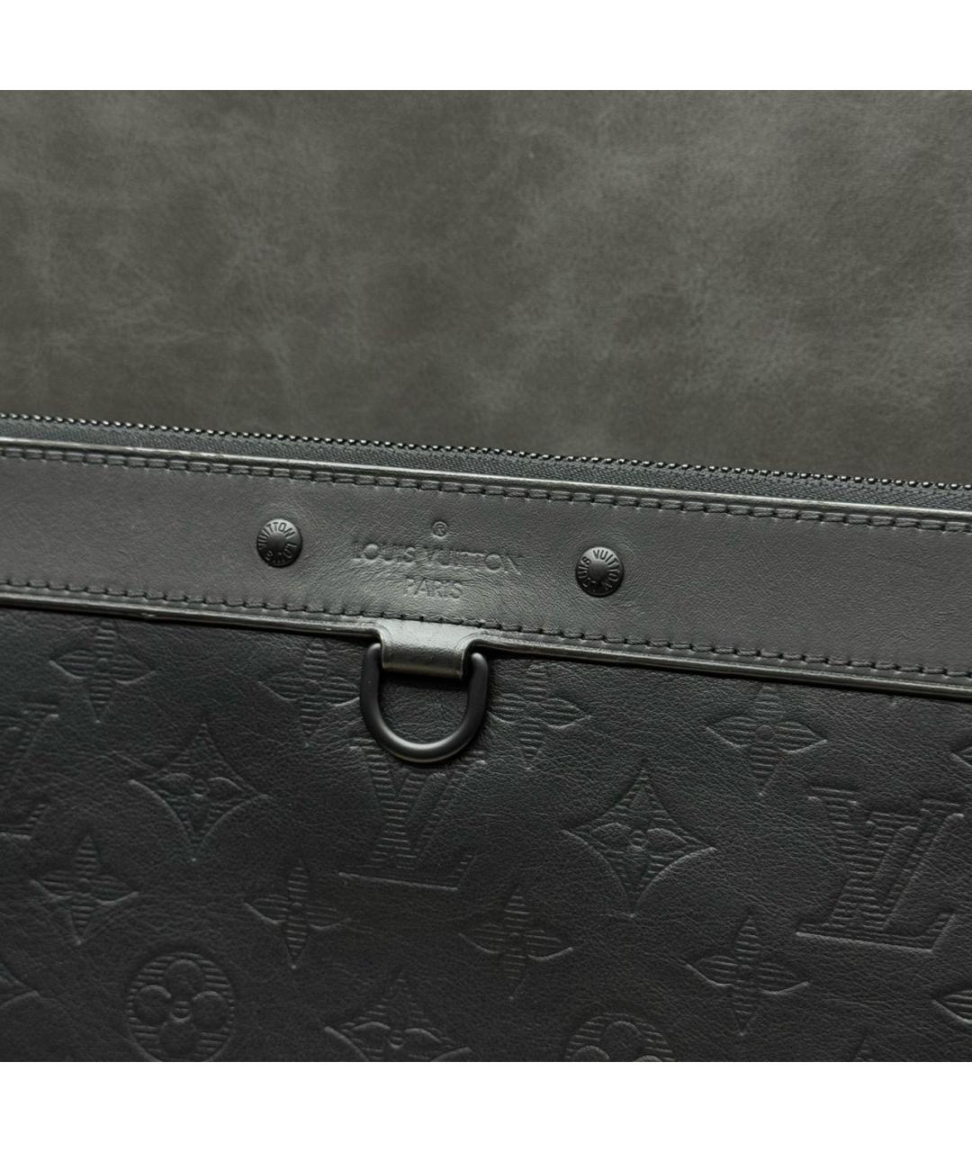 LOUIS VUITTON Черная кожаная папка для документов, фото 2