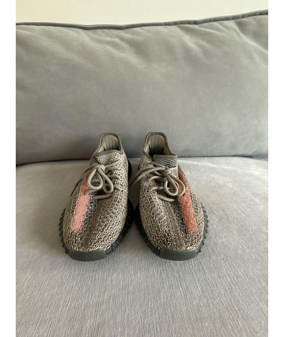 ADIDAS YEEZY Антрацитовые текстильные кроссовки, фото 2