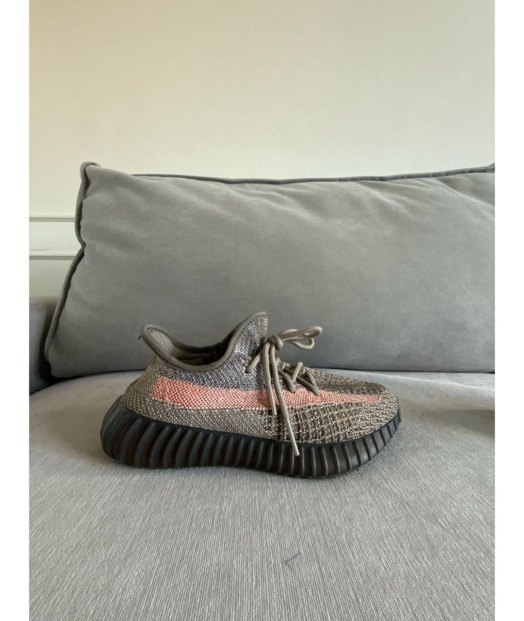 ADIDAS YEEZY Антрацитовые текстильные кроссовки, фото 5