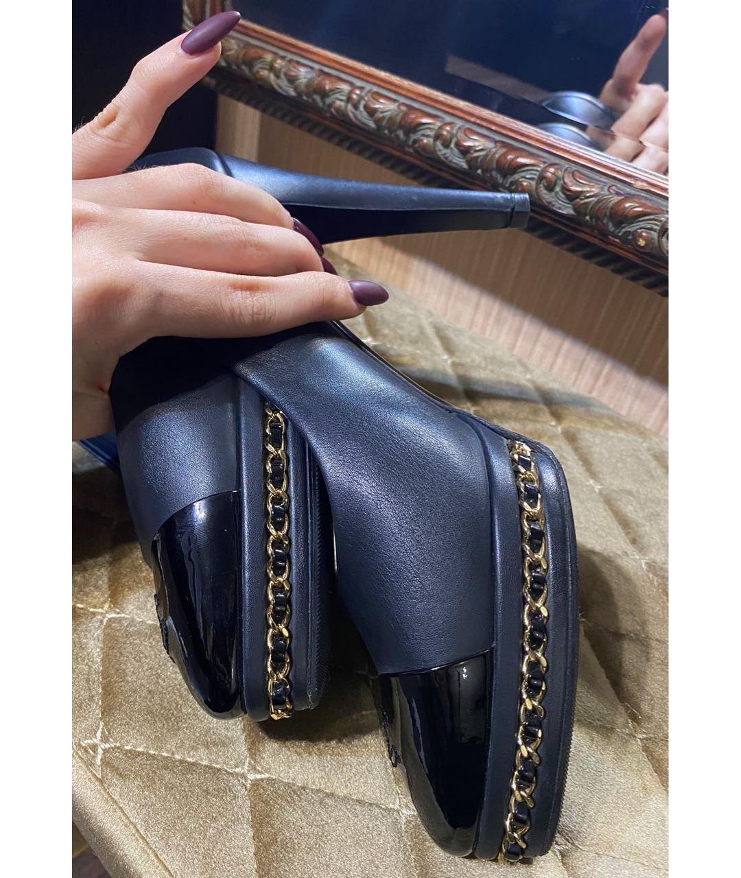 CHANEL Черные кожаные туфли, фото 3