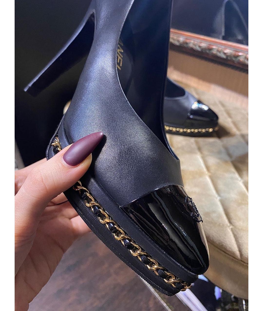CHANEL Черные кожаные туфли, фото 5