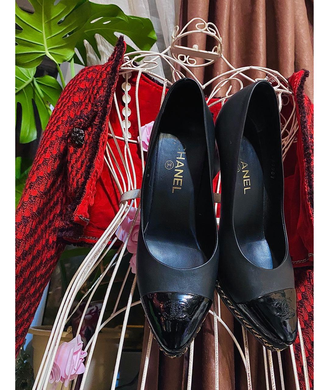 CHANEL Черные кожаные туфли, фото 2