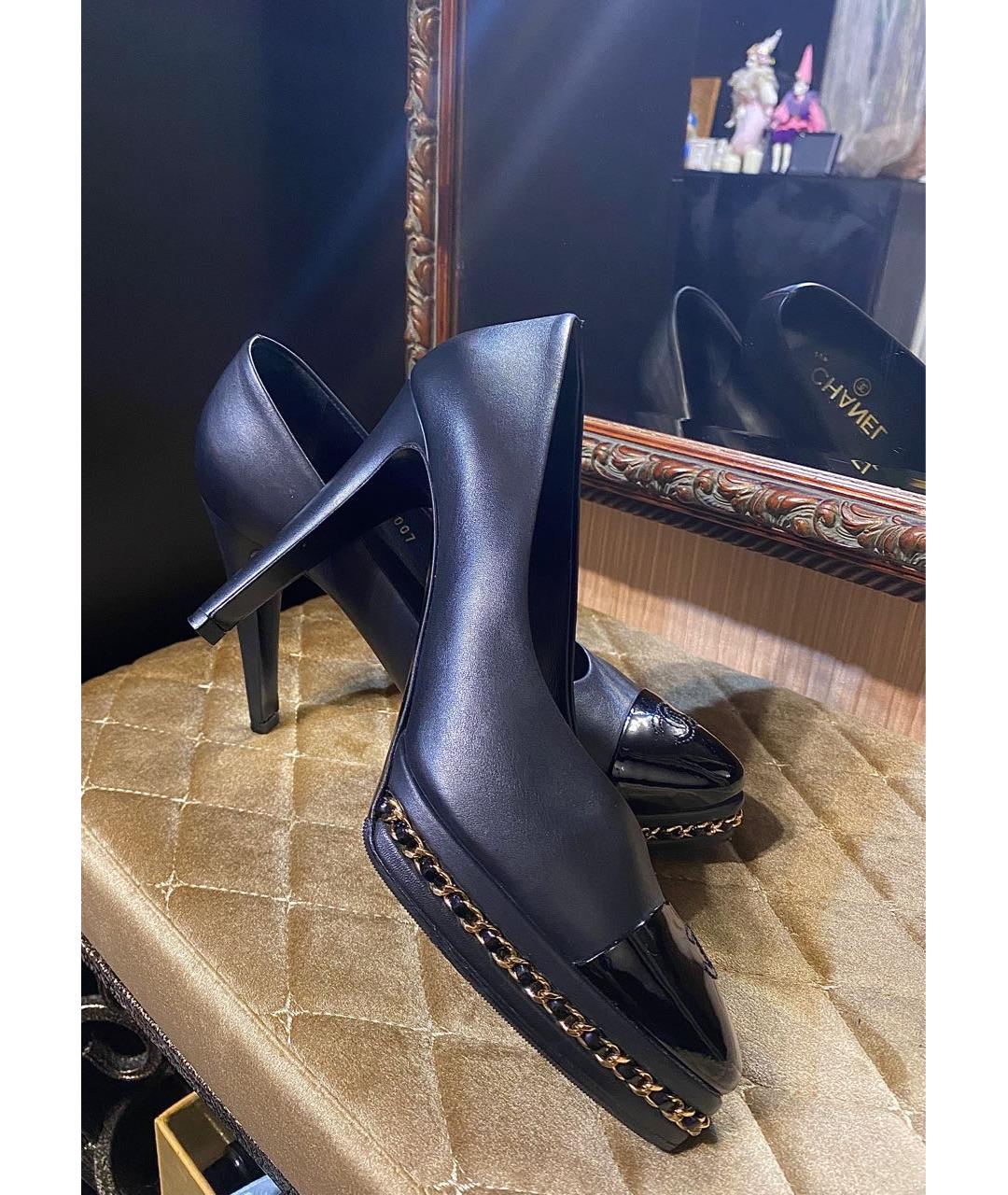 CHANEL Черные кожаные туфли, фото 9