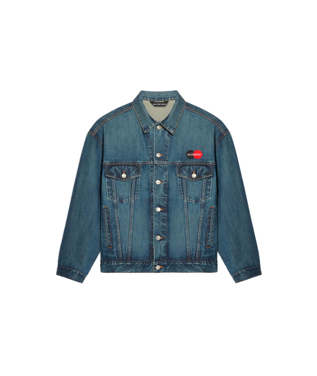 BALENCIAGA Синяя деним куртка, фото 1