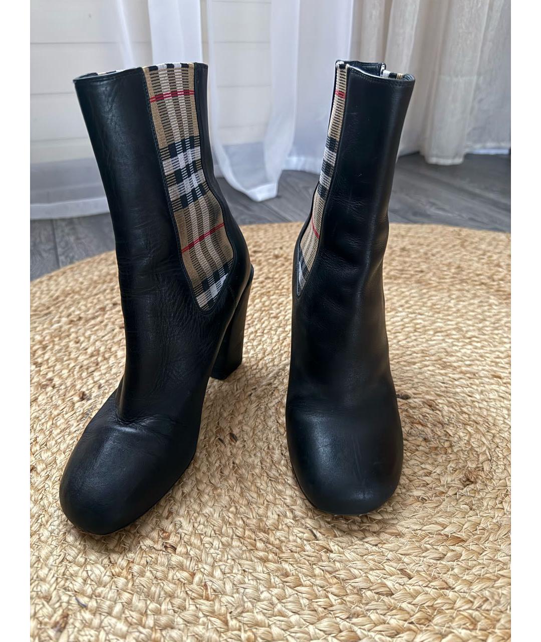 BURBERRY Черные кожаные ботильоны, фото 3