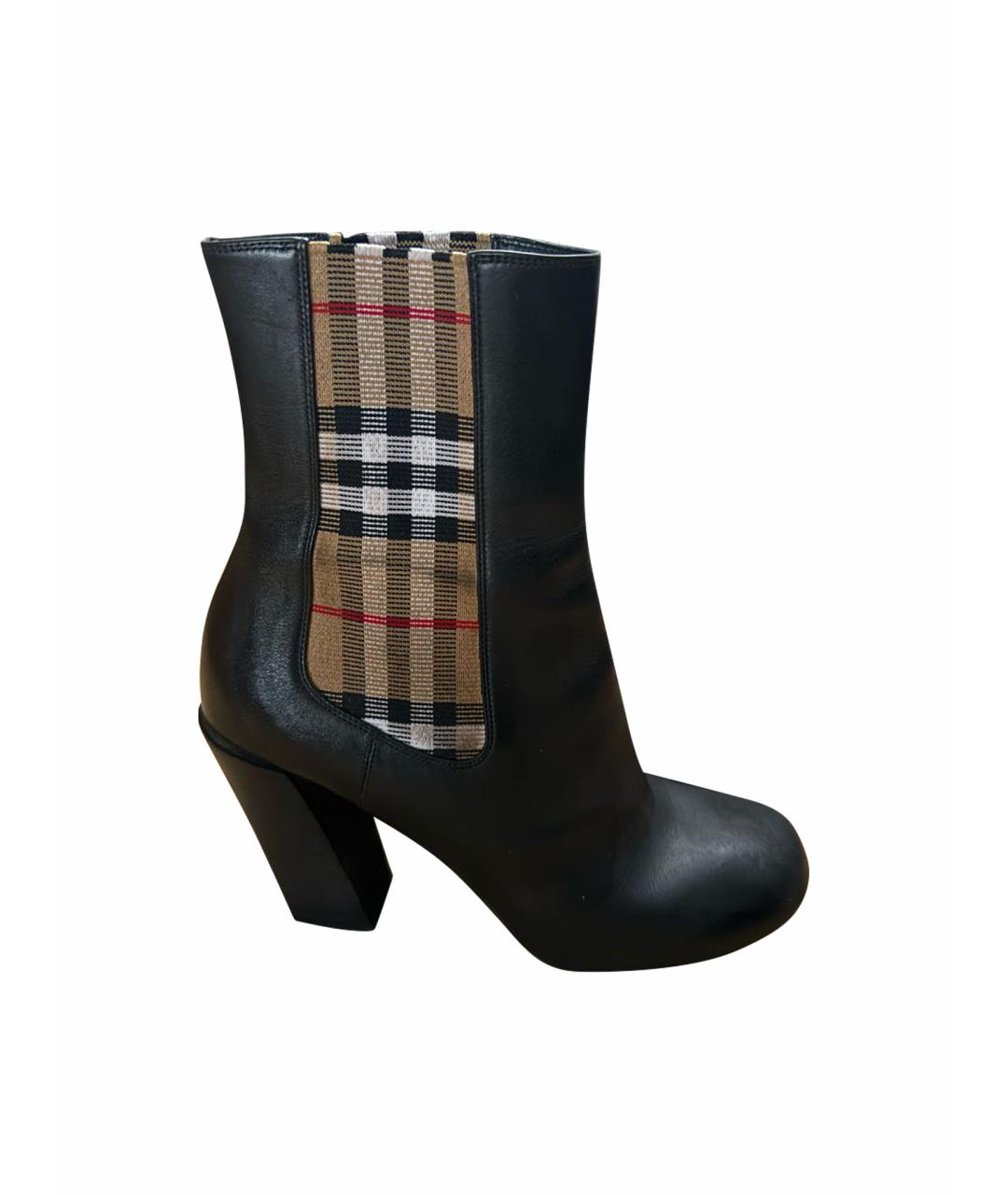BURBERRY Черные кожаные ботильоны, фото 9