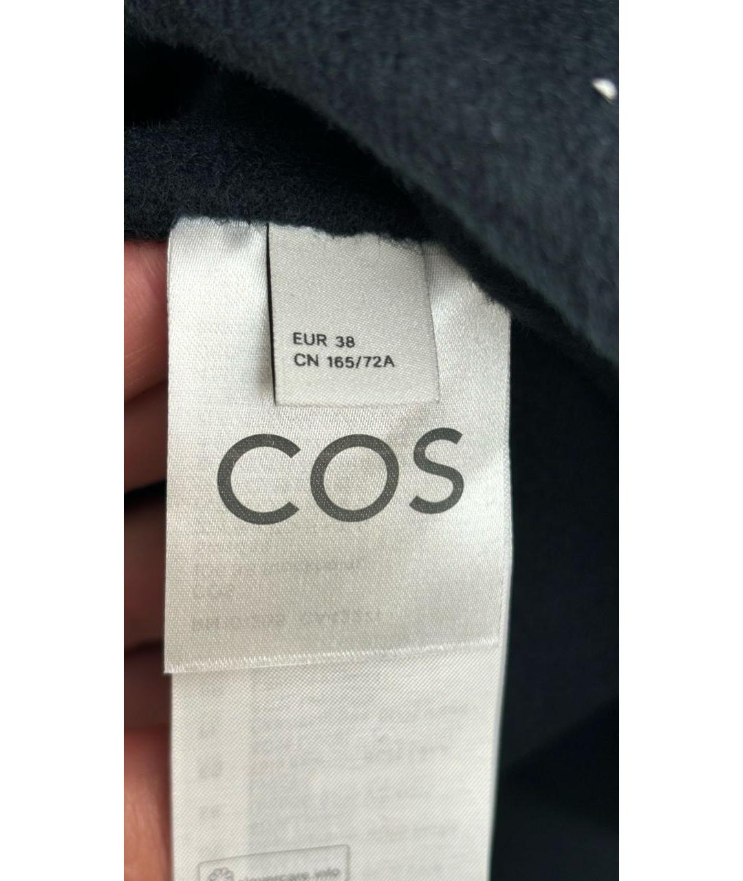 COS Темно-синяя шерстяная юбка миди, фото 5