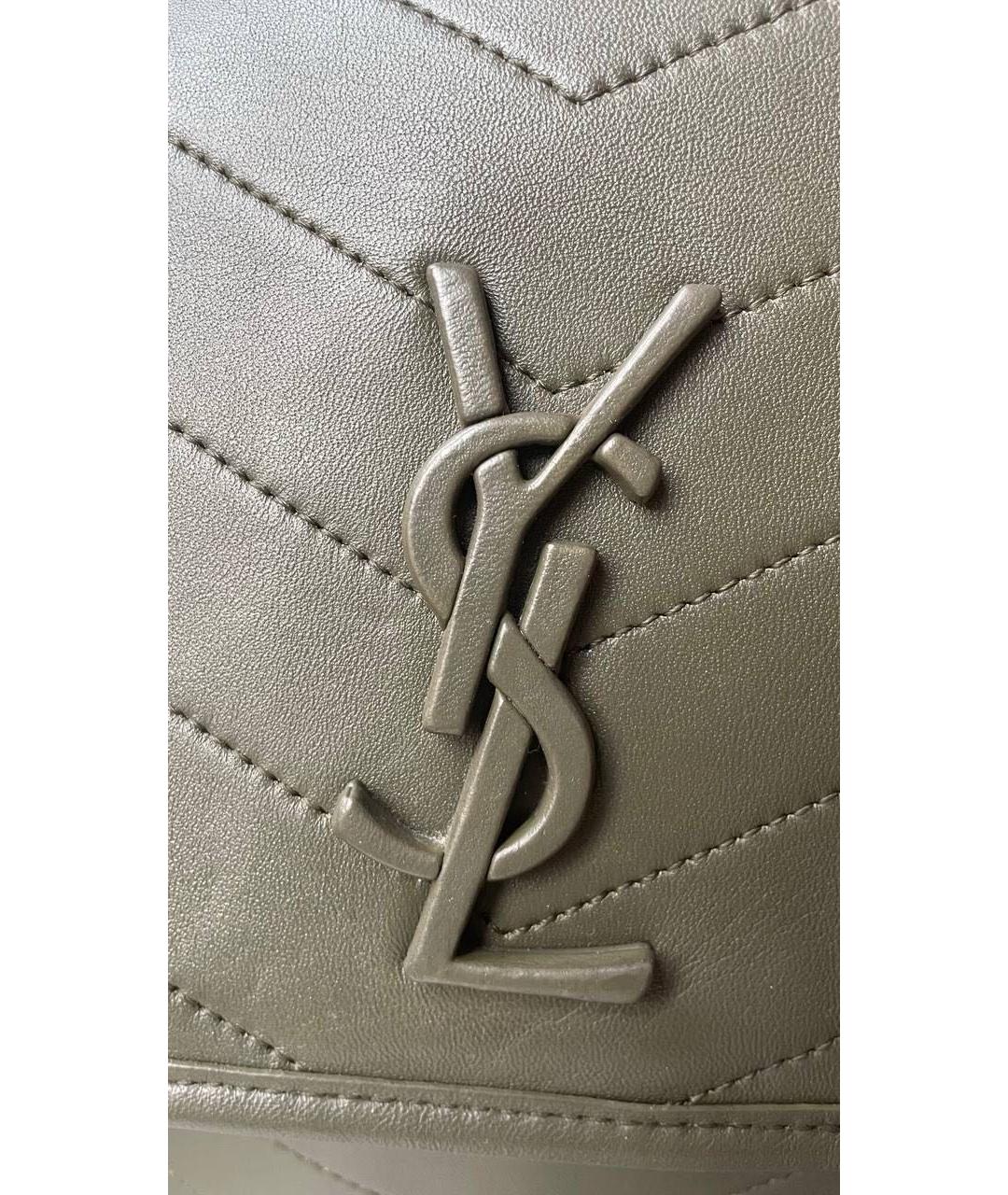 SAINT LAURENT Зеленая кожаная сумка через плечо, фото 5