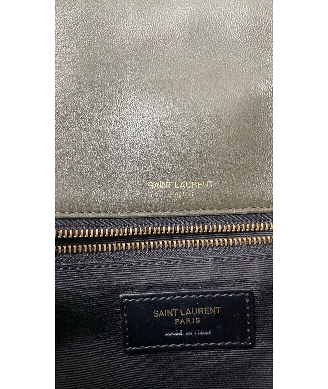SAINT LAURENT Зеленая кожаная сумка через плечо, фото 7