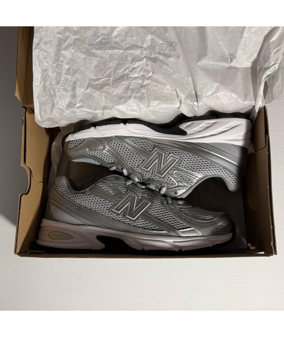 NEW BALANCE Серебряные текстильные низкие кроссовки / кеды, фото 4