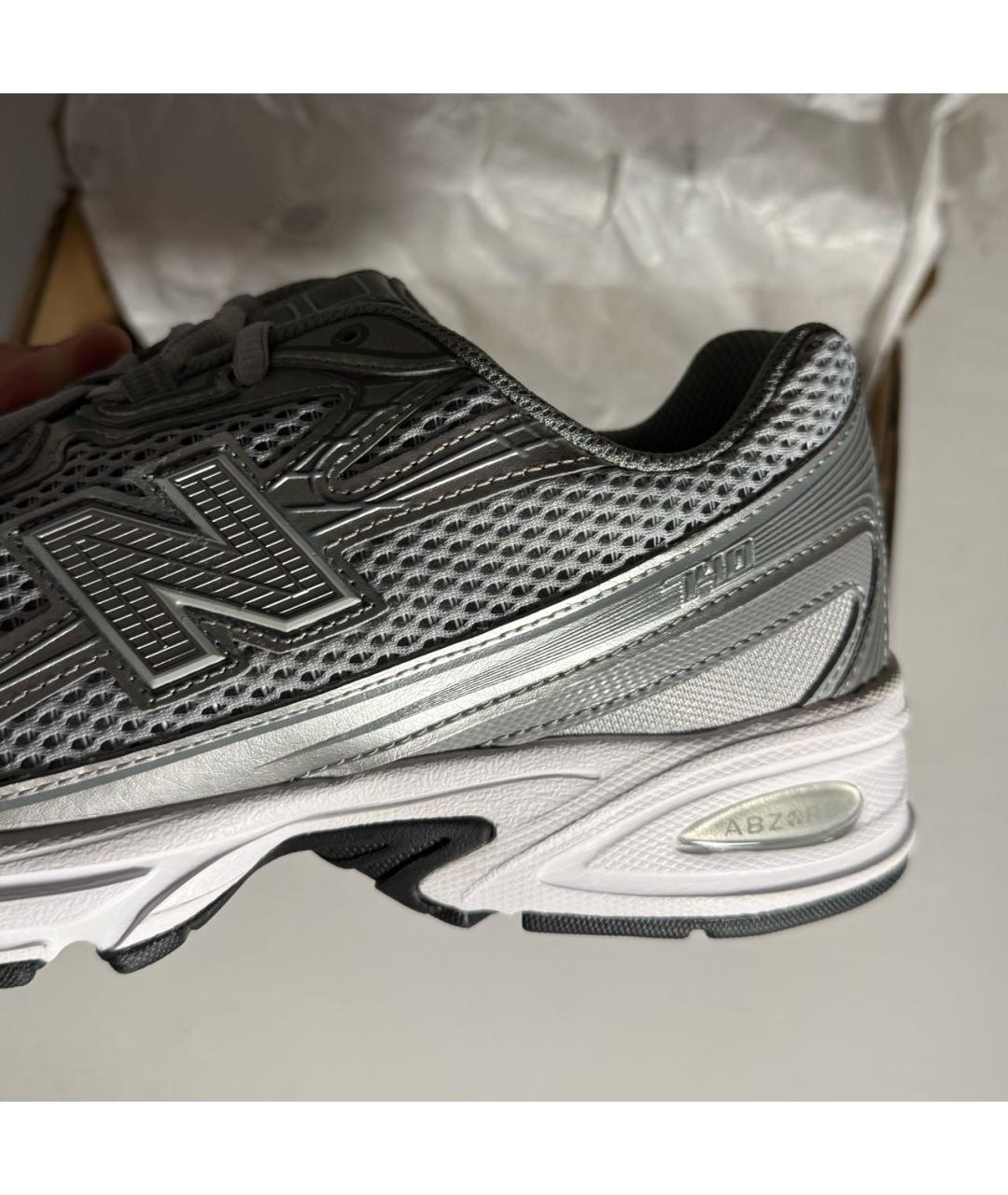 NEW BALANCE Серебряные текстильные низкие кроссовки / кеды, фото 8