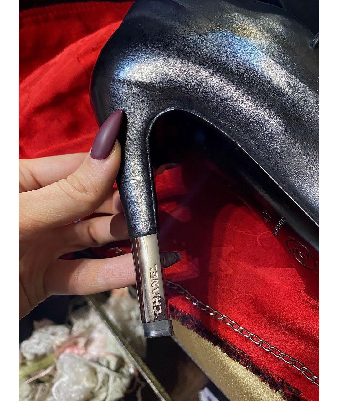 CHANEL Черные кожаные ботильоны, фото 5