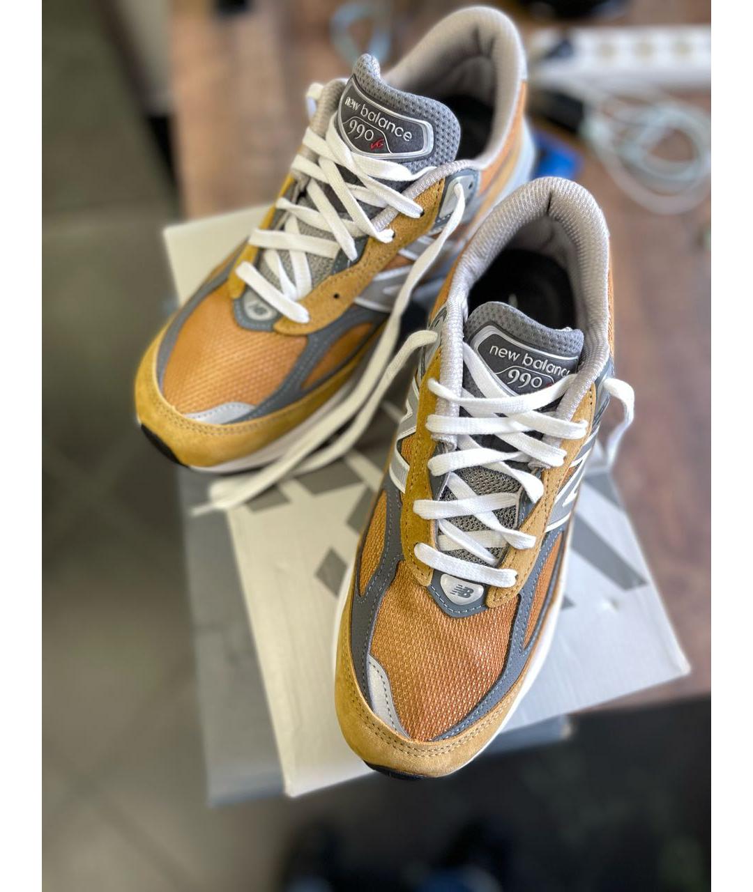NEW BALANCE Горчичные замшевые кроссовки, фото 5