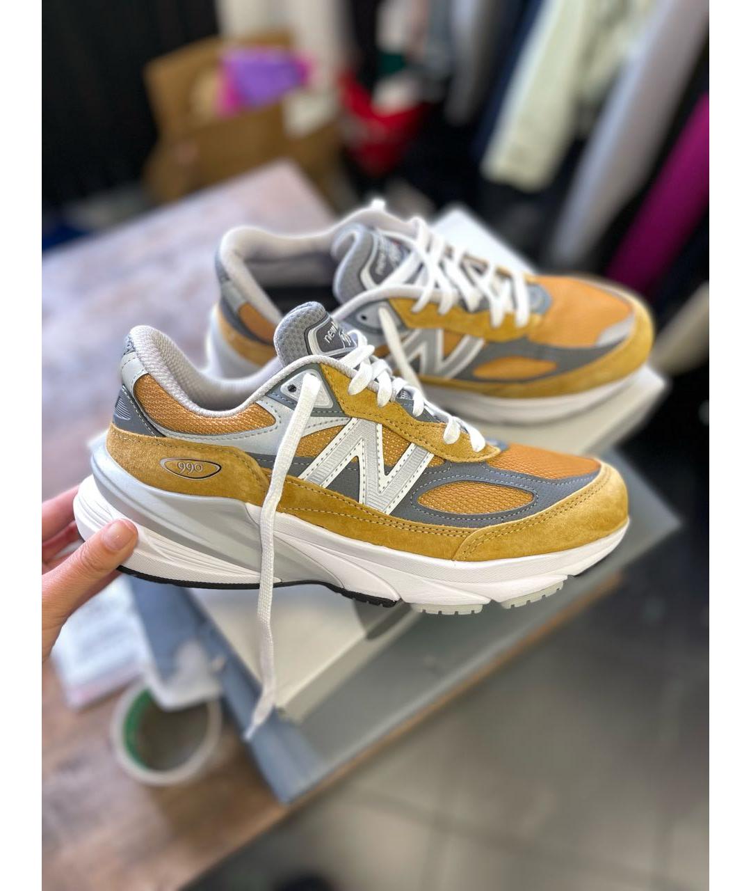 NEW BALANCE Горчичные замшевые кроссовки, фото 2
