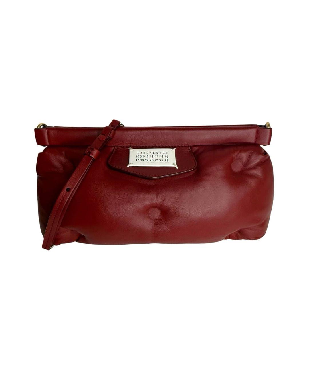 MAISON MARGIELA Бордовая кожаная сумка через плечо, фото 1