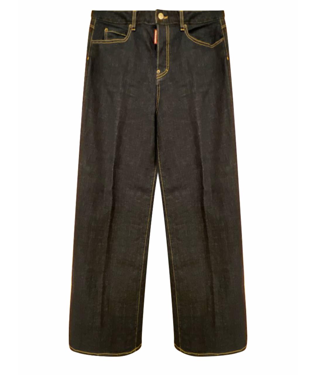 DSQUARED2 Темно-синие хлопко-эластановые джинсы клеш, фото 1