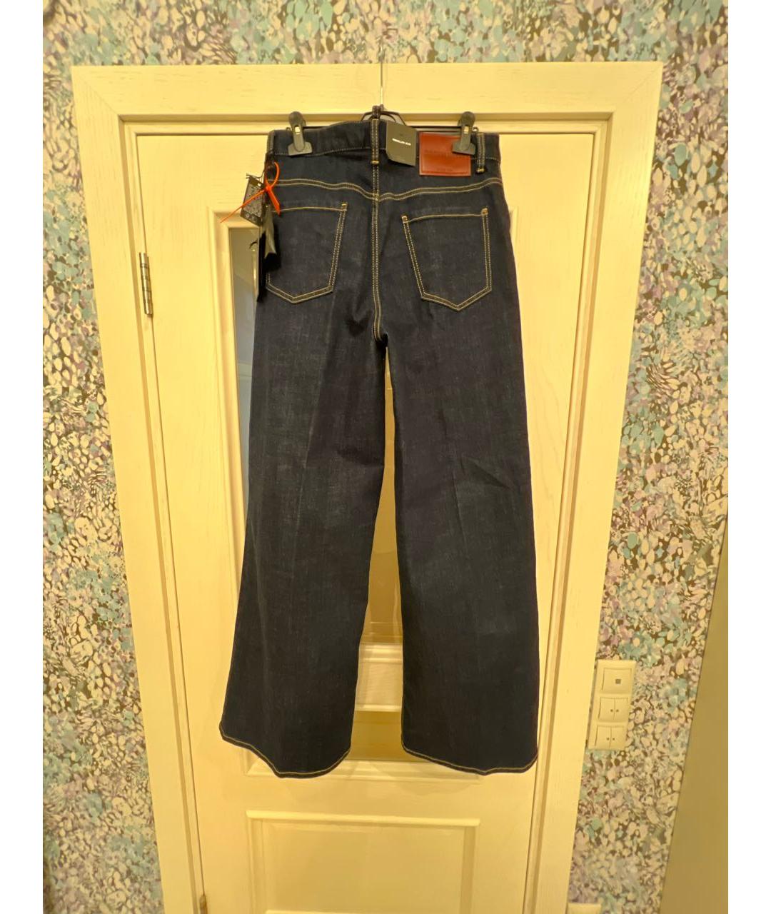 DSQUARED2 Темно-синие хлопко-эластановые джинсы клеш, фото 2
